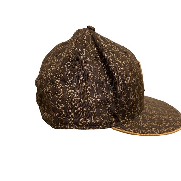 MLB Boston Red Sox Brown Logo Print Baseball Cap Sz 7 5/8 Fitted Hat Unique - Picture 5 of 8